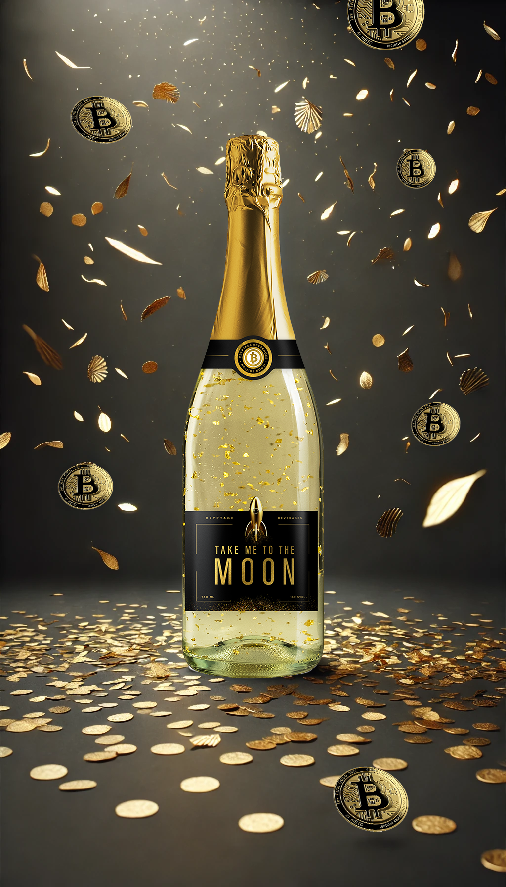 Erste Moon Bottle - mit 22 Karat Gold